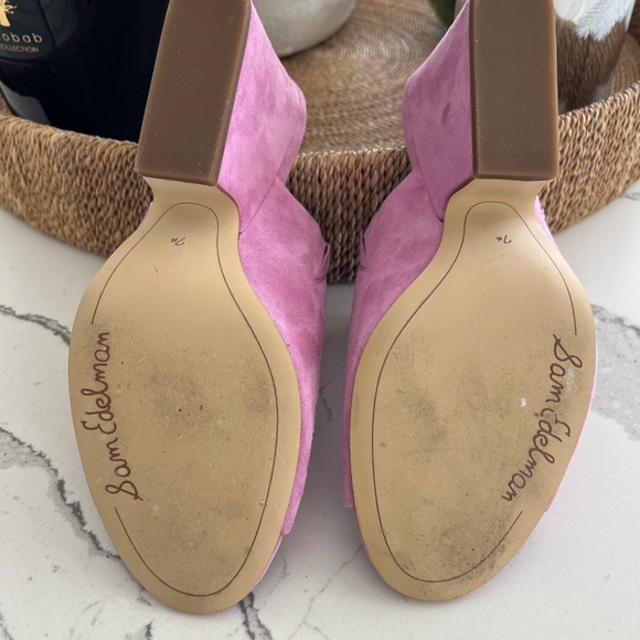 Sam Edelman Suede Heels-  Soft lilac Sz 7.5 - Picture 6 of 8